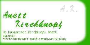 anett kirchknopf business card